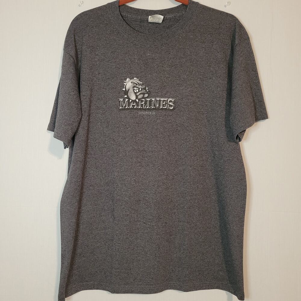 United States Marine Corps short sleeve crew neck t-shirt sz L gray M.J. Soffe